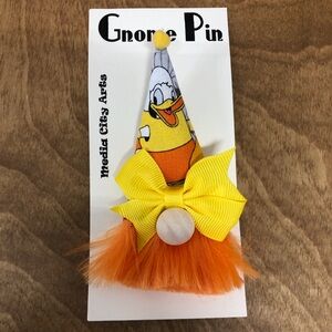 Disney Donald Duck Halloween Gnome Pin Brooch Handmade Gift Guide Bow Fun Orange